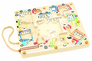 Лабиринт магнитный – Автомобили с палочкой и шариками (Мир Деревянных Игрушек, Д422)